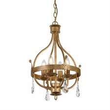 Elstead Windsor Pendant/Chandelier 4 Light Gold Patina