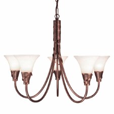 Elstead Emily 5 Arm Chandelier Copper Patina Elstead Emily 5 Arm Chandelier Copper Patina