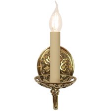 Empire Single Wall Light Candle Polished Brass Unlacquered