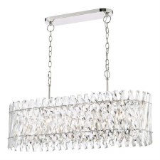 Entwine 10 Light Bar Pendant Nickel & Crystal
