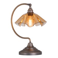 David Hunt Ethel Table Lamp Amber Glass