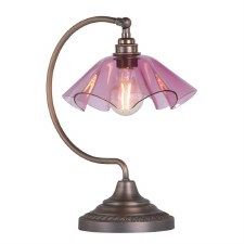 David Hunt Ethel Table Lamp Pink Glass