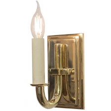 Eton Single Wall Light, Polished Brass Unlacquered