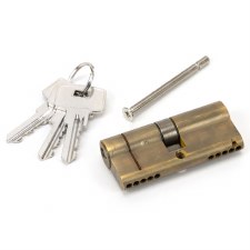 From The Anvil Euro Lock Cylinder 35/35 Aged Brass Key Alike