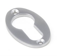 From The Anvil Plain Euro Oval Escutcheon Satin Chrome