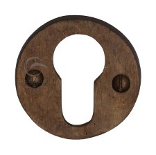 Heritage Euro Profile Escutcheon RBL556 Solid Bronze Rustic
