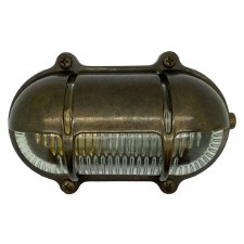 Vintage Brass Bulkhead Light With Junction Box - Painted Grey