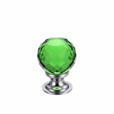 Facetted Glass Cabinet Knob 25mm, Green