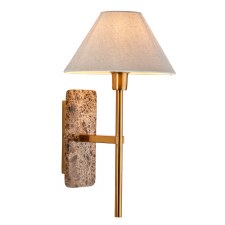 Faro Wall Light Aged Brass & Emperador Marble Faro Wall Light Aged Brass & Emperador Marble
