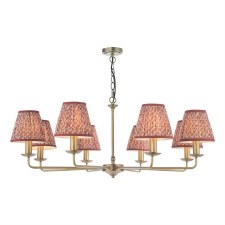 Favian 8 Light Chandelier Matt Bronze with Red Esther Shades