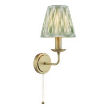 Favian Wall Light Matt Bronze with Green Ikat Shade