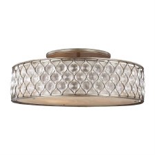 Feiss Lucia Semi Flush Ceiling Light Burnished Silver Feiss Lucia Semi Flush Ceiling Light Burnished Silver