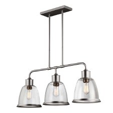 Feiss Hobson Island Chandelier 3 Light Satin Nickel