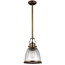 Feiss Hobson Pendant Light Medium Aged Brass