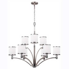 Feiss Prospect Park Chandelier 9 Light Satin Nickel/Chrome Feiss Prospect Park Chandelier 9 Light Satin Nickel/Chrome