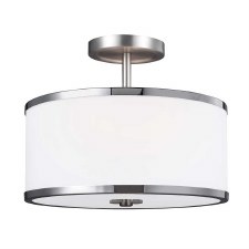 Feiss Prospect Park Semi Flush Pendant Light Satin Nickel/Chrome Feiss Prospect Park Semi Flush Pendant Light Satin Nickel/Chrome