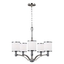 Feiss Prospect Park Chandelier 5 Light Satin Nickel/Chrome Feiss Prospect Park Chandelier 5 Light Satin Nickel/Chrome
