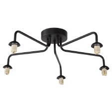 Feya 5 Light Semi Flush Pendant Matt Black