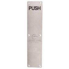 Heritage 'PUSH' Finger Plate Satin Stainless Steel Heritage 'PUSH' Finger Plate Satin Stainless Steel