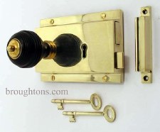 Flanged Rim Lock 6" Polished Brass Unlacquered