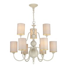 David Hunt Flemish 9 Light Chandelier Cream with Shades