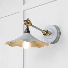 From The Anvil Flora Wall Light Birch With Smooth Brass Interior