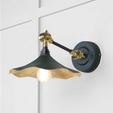 From The Anvil Flora Wall Light Dingle With Smooth Brass Interior