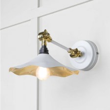 From The Anvil Flora Wall Light Flock With Smooth Brass Interior