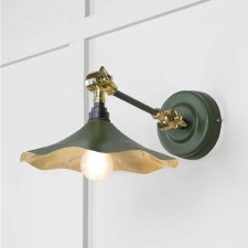 From The Anvil Flora Wall Light Heath With Smooth Brass Interior