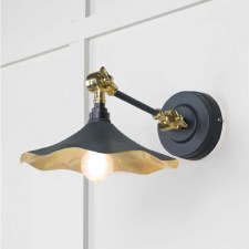 From The Anvil Flora Wall Light Soot With Smooth Brass Interior