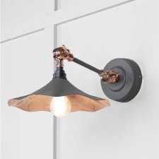 From The Anvil Flora Wall Light Bluff With Smooth Copper Interior