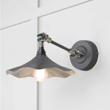 From The Anvil Flora Wall Light Bluff With Smooth Nickel Interior