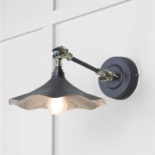 From The Anvil Flora Wall Light Slate With Smooth Nickel Interior