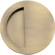 Heritage Half Moon Flush Door Pull C1845 Antique Brass Heritage Half Moon Flush Door Pull C1845 Antique Brass