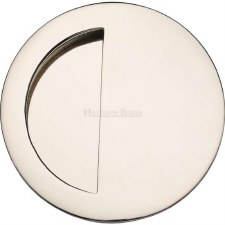 Heritage Half Moon Flush Door Pull C1845 Polished Nickel Heritage Half Moon Flush Door Pull C1845 Polished Nickel
