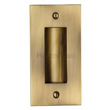 Heritage Flush Pull Handle 4" Antique Brass