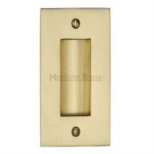 Heritage Flush Pull Handle 4" Satin Brass