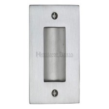 Heritage Flush Pull Handle 4" Satin Chrome