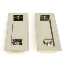 From The Anvil Flush Rectangle Bathroom Pull Art Deco 175mm Polished Nickel