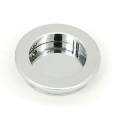 From The Anvil Flush Round Door Pull Plain 60mm Polished Chrome