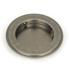 From The Anvil Flush Round Door Pull Art Deco 75mm Pewter From The Anvil Flush Round Door Pull Art Deco 75mm Pewter