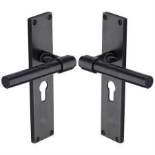 Heritage Fountain Euro Lock Door Handle RDB23948 Rustic Dark Bronze