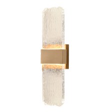 Frost Large Wall Light IP54 Aged Brass & Artisanal Glass