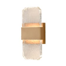 Frost Small Wall Light IP54 Aged Brass & Artisanal Glass