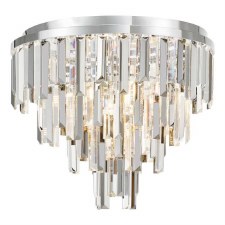 Fuentes Flush Ceiling Light Chrome & Glass Fuentes Flush Ceiling Light Chrome & Glass