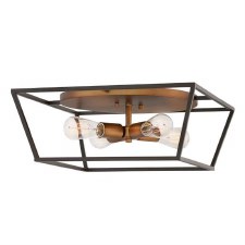 Hinkley Fulton Flush Ceiling Light Bronze & Brass