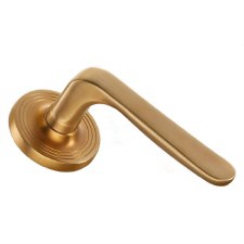 Galan Door Handle 65mm Reeded Rose Smoked Brass Galan Door Handle 65mm Reeded Rose Smoked Brass