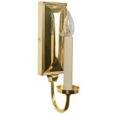 Georgian Single Candle Wall Light Sconce Polished Brass Unlacq