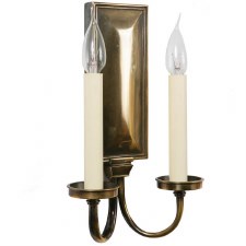 Georgian Double Candle Wall Light Sconce Renovated Brass