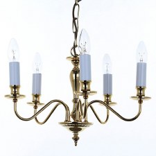 Georgian 5 Arm Chandelier Polished Brass Georgian 5 Arm Chandelier Polished Brass